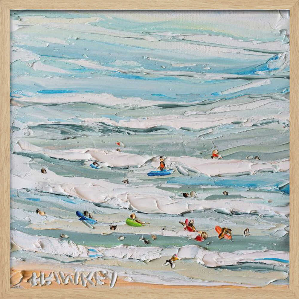 Textured Ocean Swimmers - Square Stretched Canvas, Poster or Fine Art Print by Angela Hawkey - I Heart Wall Art - Poster Print, Canvas Print or Framed Art Print