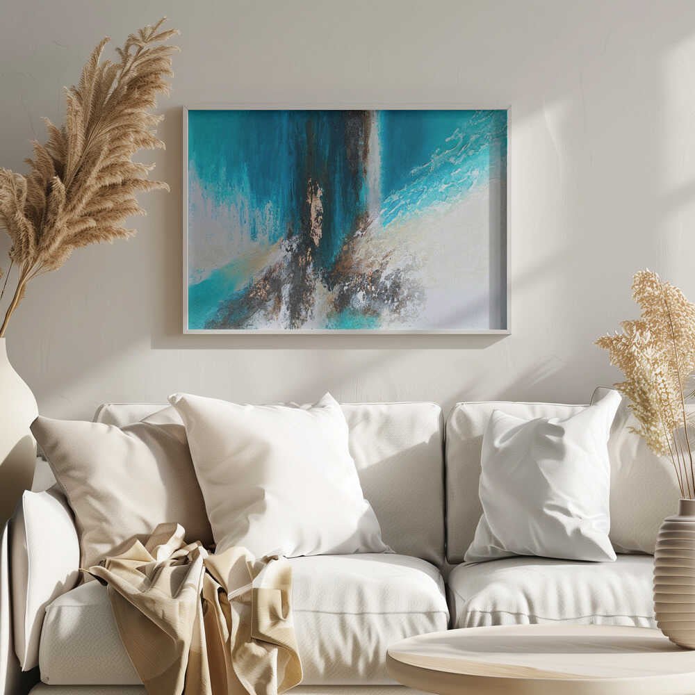Oceanic Flow With Gold - Stretched Canvas, Poster or Fine Art Print - I Heart Wall Art - Poster Print, Canvas Print or Framed Art Print
