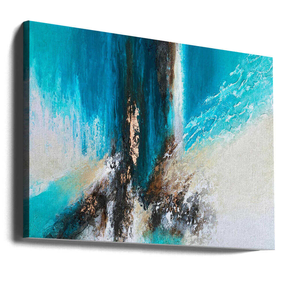 Oceanic Flow With Gold - Stretched Canvas, Poster or Fine Art Print - I Heart Wall Art - Poster Print, Canvas Print or Framed Art Print