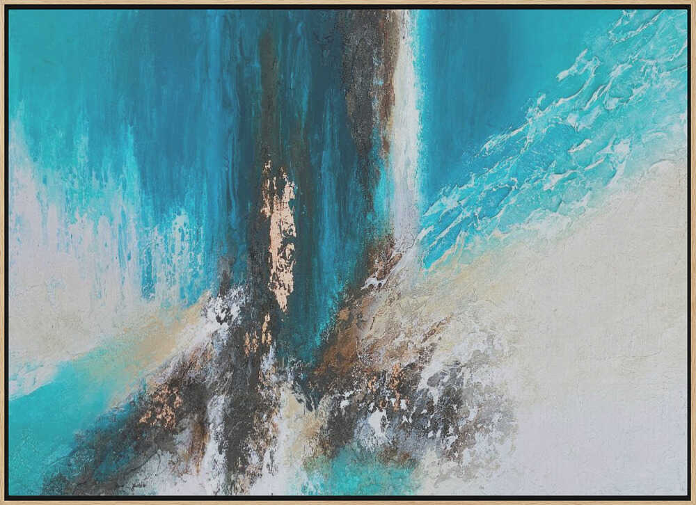 Oceanic Flow With Gold - Stretched Canvas, Poster or Fine Art Print - I Heart Wall Art - Poster Print, Canvas Print or Framed Art Print