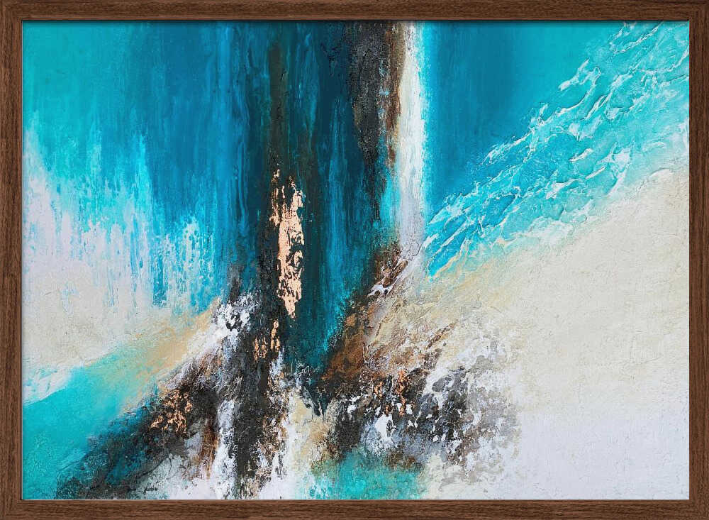 Oceanic Flow With Gold - Stretched Canvas, Poster or Fine Art Print - I Heart Wall Art - Poster Print, Canvas Print or Framed Art Print