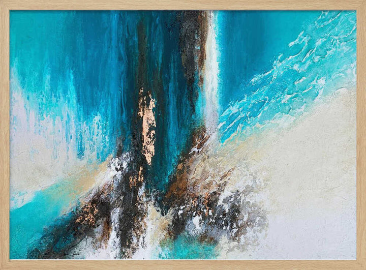 Oceanic Flow With Gold - Stretched Canvas, Poster or Fine Art Print - I Heart Wall Art - Poster Print, Canvas Print or Framed Art Print