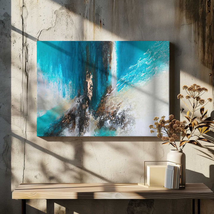 Oceanic Flow With Gold - Stretched Canvas, Poster or Fine Art Print - I Heart Wall Art - Poster Print, Canvas Print or Framed Art Print