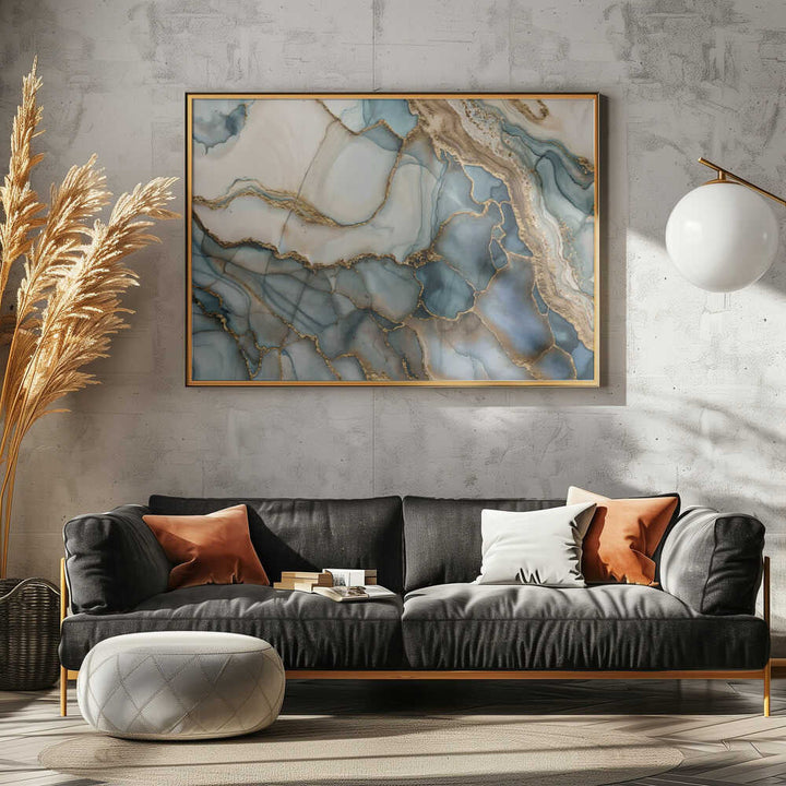 Oceanic Gold Veins - Stretched Canvas, Poster or Fine Art Print - I Heart Wall Art - Poster Print, Canvas Print or Framed Art Print