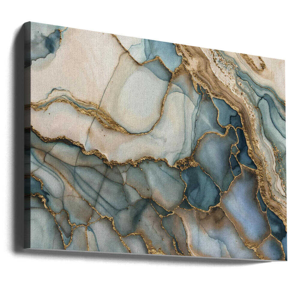 Oceanic Gold Veins - Stretched Canvas, Poster or Fine Art Print - I Heart Wall Art - Poster Print, Canvas Print or Framed Art Print