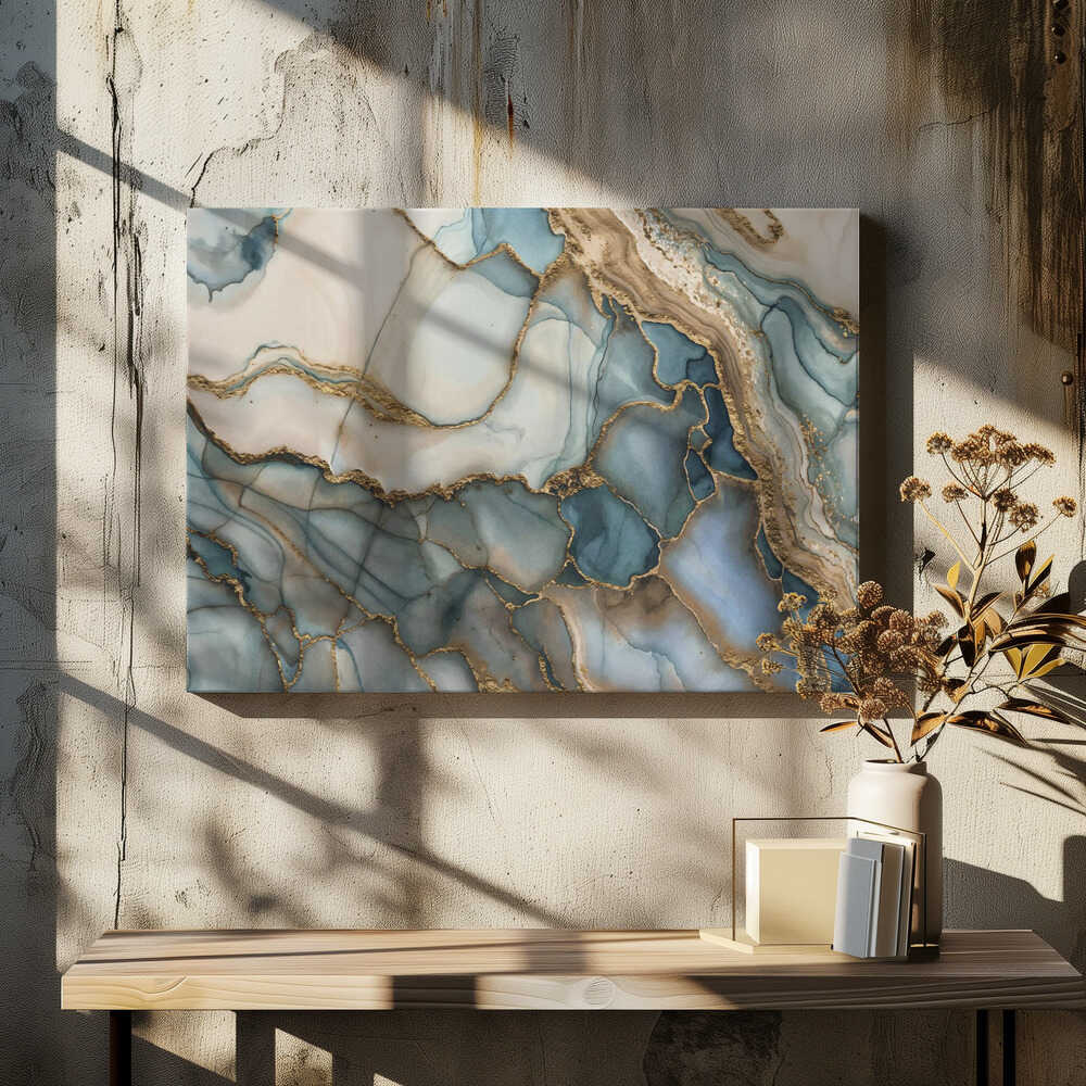 Oceanic Gold Veins - Stretched Canvas, Poster or Fine Art Print - I Heart Wall Art - Poster Print, Canvas Print or Framed Art Print