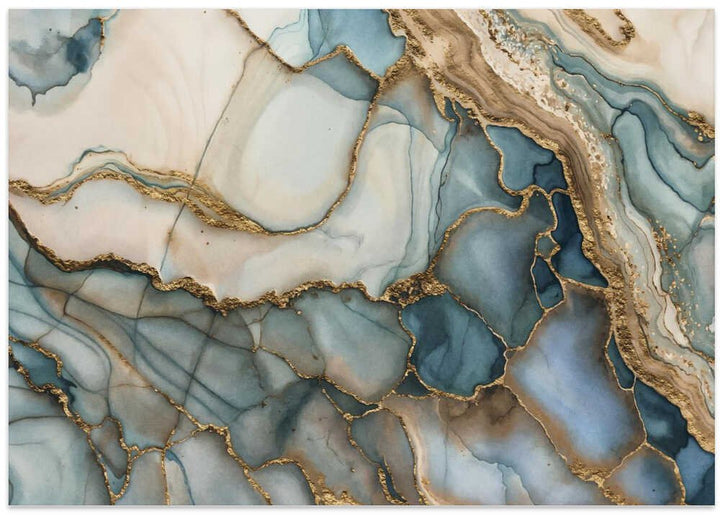 Oceanic Gold Veins - Stretched Canvas, Poster or Fine Art Print - I Heart Wall Art - Poster Print, Canvas Print or Framed Art Print