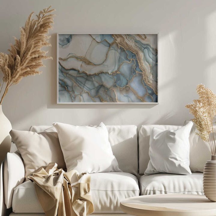 Oceanic Gold Veins - Stretched Canvas, Poster or Fine Art Print - I Heart Wall Art - Poster Print, Canvas Print or Framed Art Print