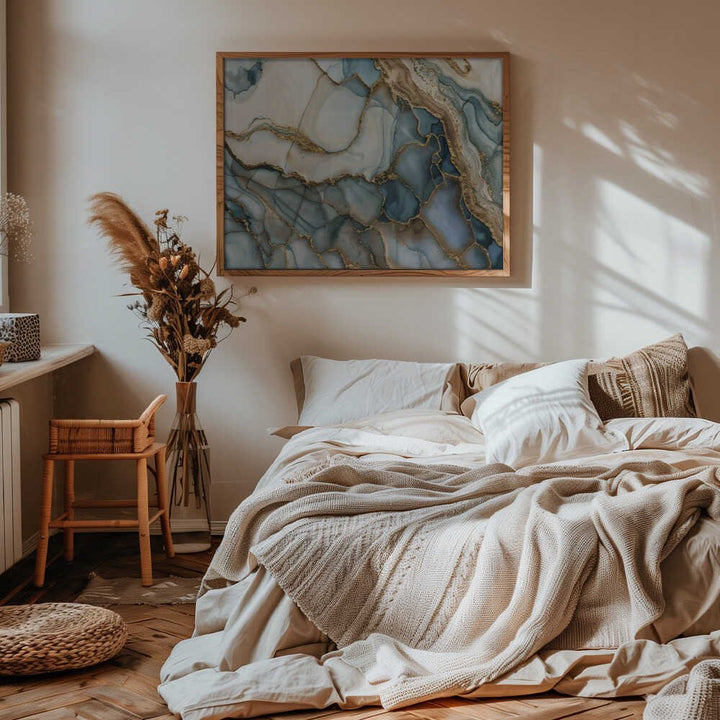 Oceanic Gold Veins - Stretched Canvas, Poster or Fine Art Print - I Heart Wall Art - Poster Print, Canvas Print or Framed Art Print