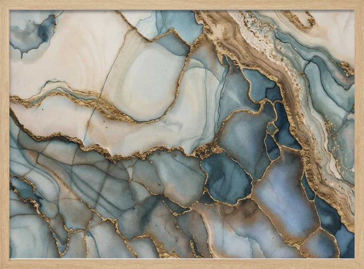Oceanic Gold Veins - Stretched Canvas, Poster or Fine Art Print - I Heart Wall Art - Poster Print, Canvas Print or Framed Art Print