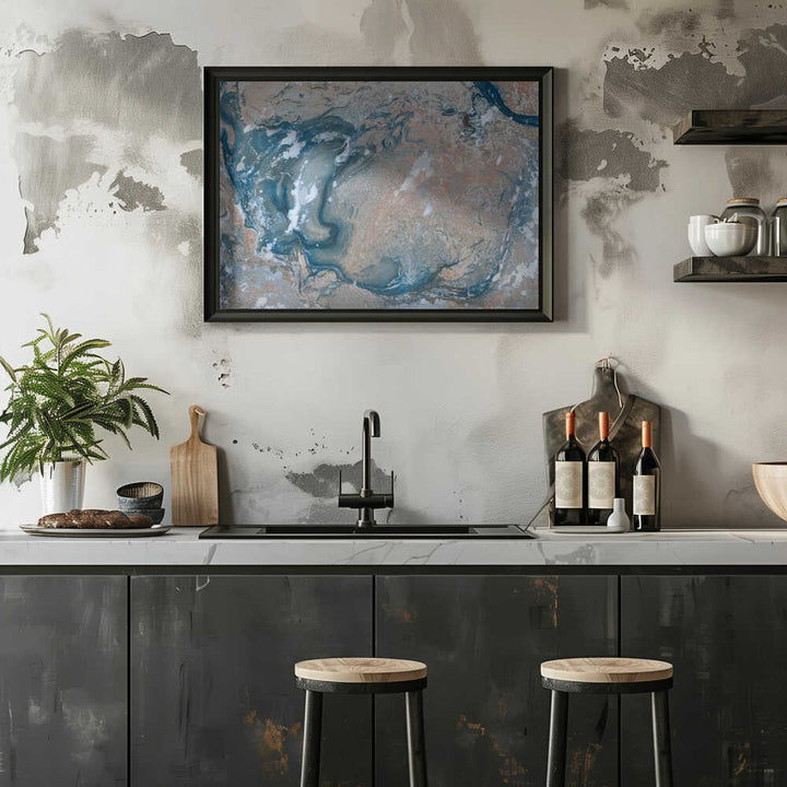 Oceanic Marble Flow - Stretched Canvas, Poster or Fine Art Print - I Heart Wall Art - Poster Print, Canvas Print or Framed Art Print
