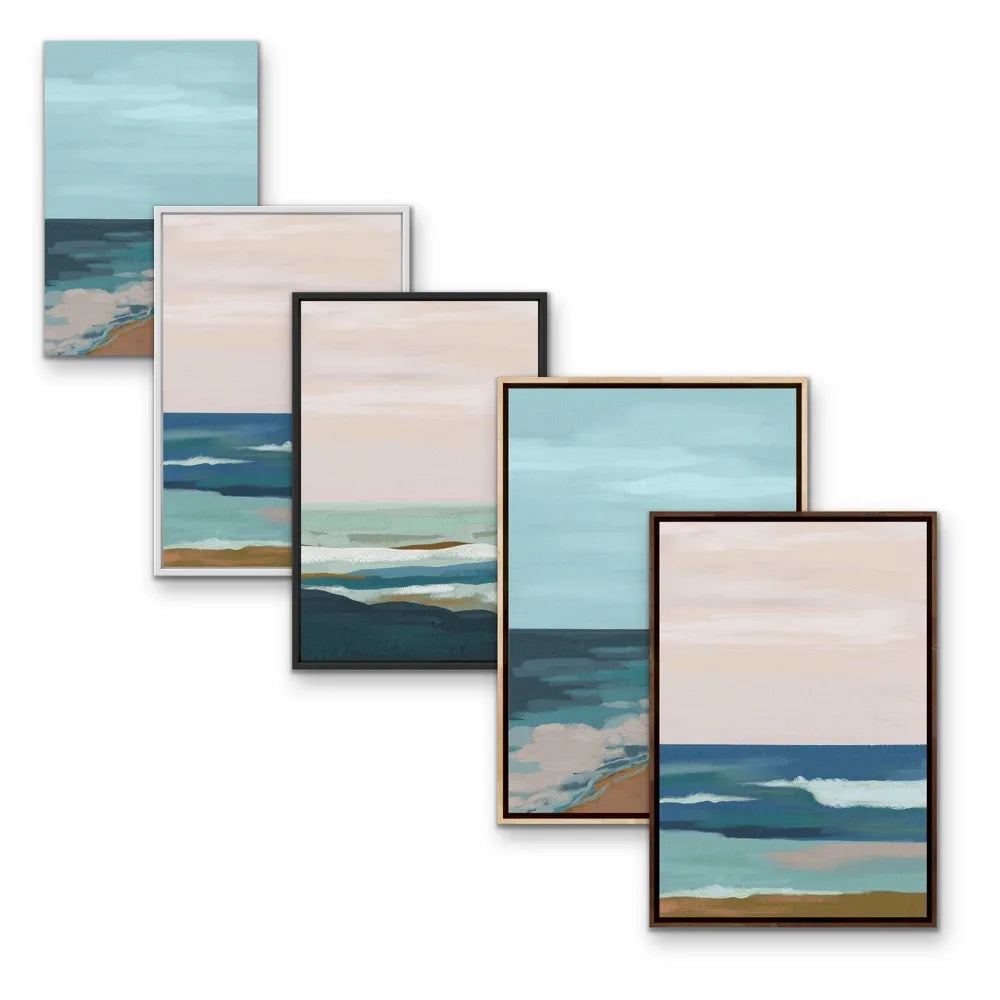 Ochre Horizons- Two Piece Square Abstract Print Set