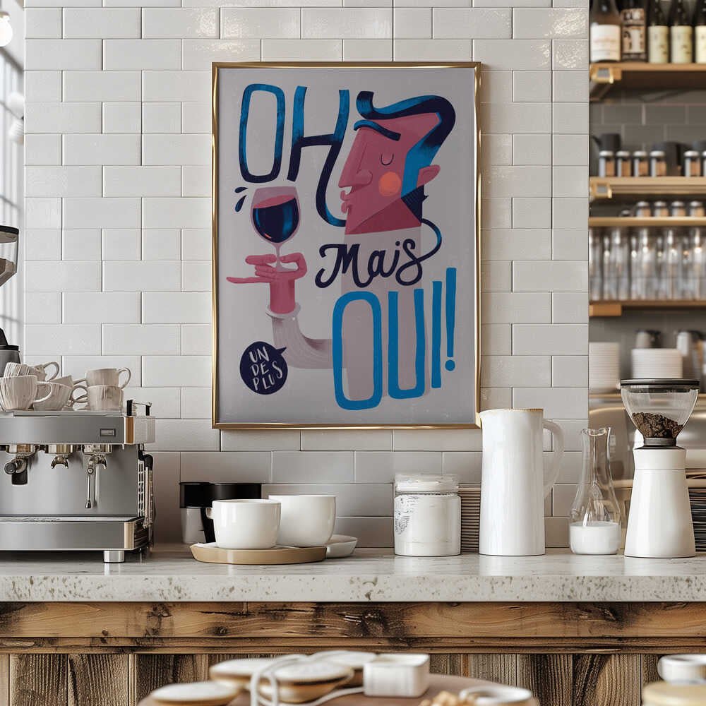 Oh Mais Oui! - Stretched Canvas, Poster or Fine Art Print - I Heart Wall Art - Poster Print, Canvas Print or Framed Art Print