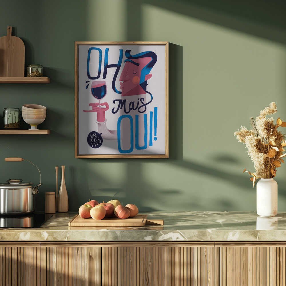Oh Mais Oui! - Stretched Canvas, Poster or Fine Art Print - I Heart Wall Art - Poster Print, Canvas Print or Framed Art Print