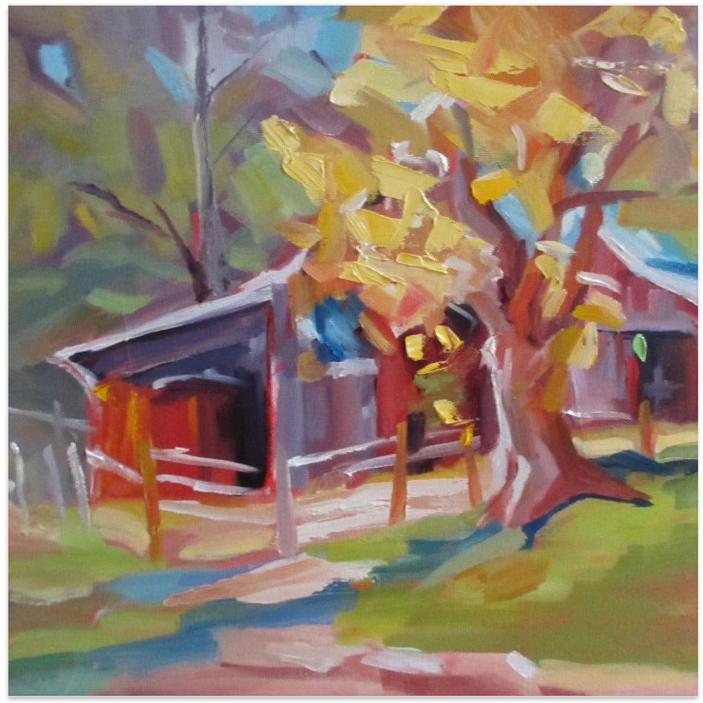Old Barn - Square Stretched Canvas, Poster or Fine Art Print I Heart Wall Art