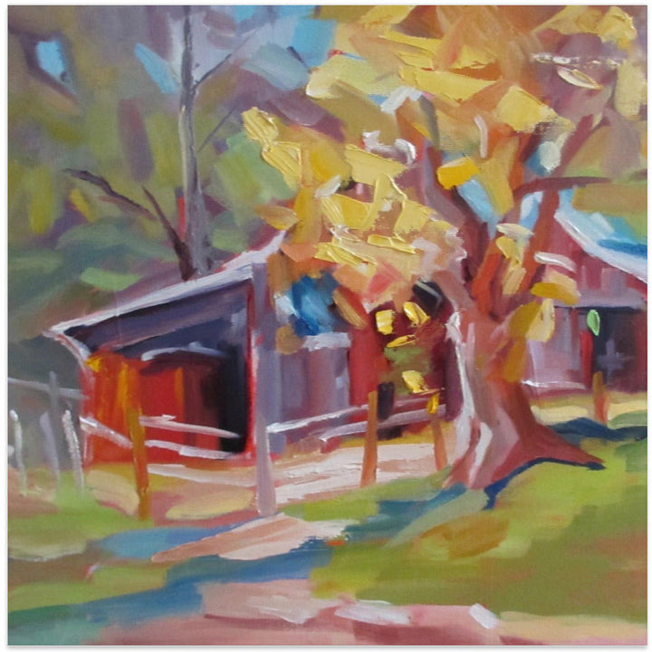 Old Barn - Square Stretched Canvas, Poster or Fine Art Print I Heart Wall Art