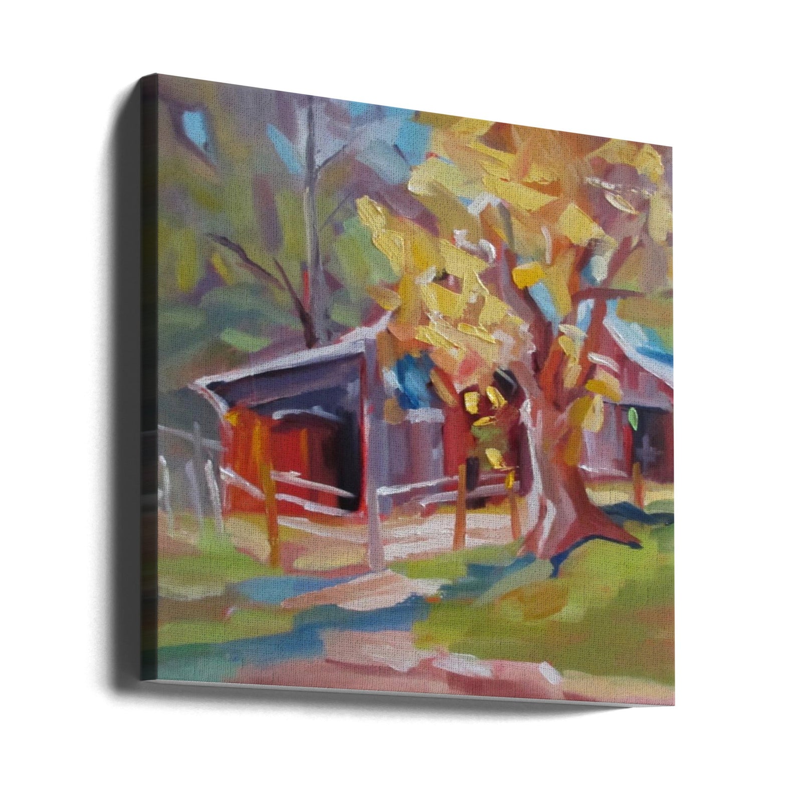 Old Barn - Square Stretched Canvas, Poster or Fine Art Print I Heart Wall Art