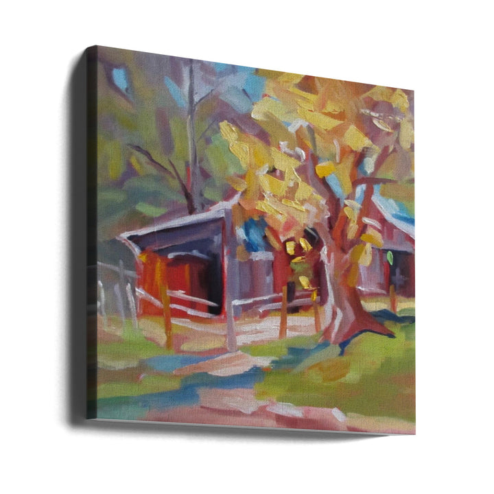 Old Barn - Square Stretched Canvas, Poster or Fine Art Print I Heart Wall Art