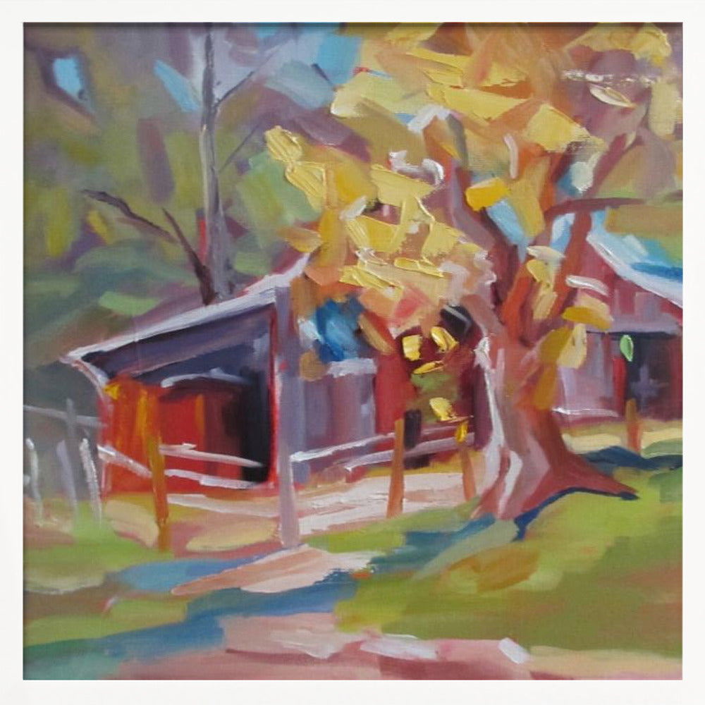 Old Barn - Square Stretched Canvas, Poster or Fine Art Print I Heart Wall Art