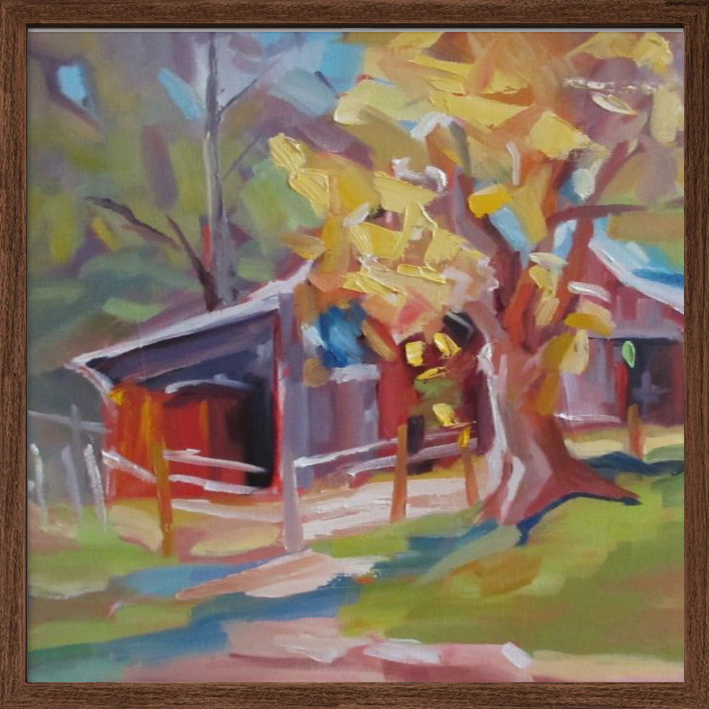 Old Barn - Square Stretched Canvas, Poster or Fine Art Print I Heart Wall Art