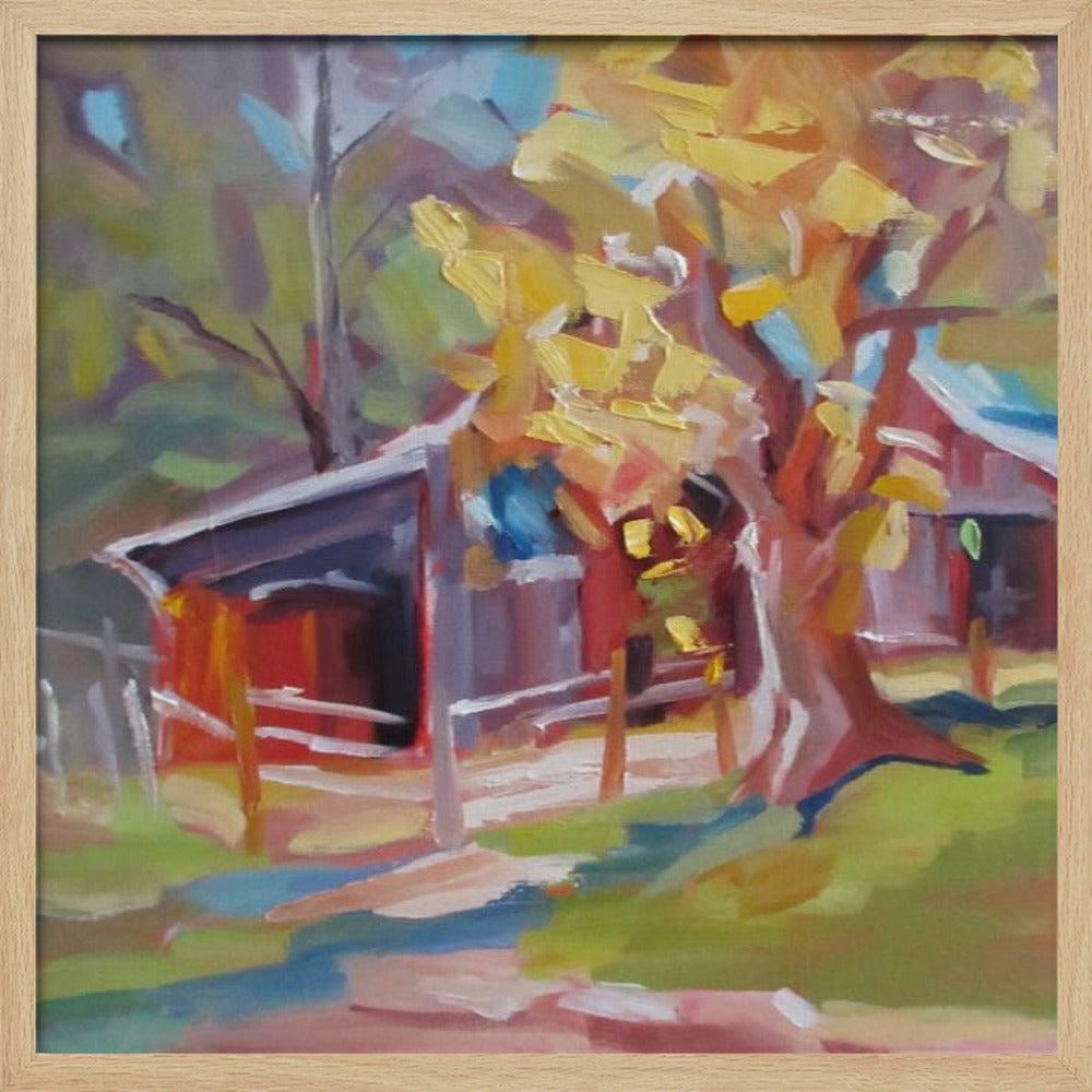 Old Barn - Square Stretched Canvas, Poster or Fine Art Print I Heart Wall Art