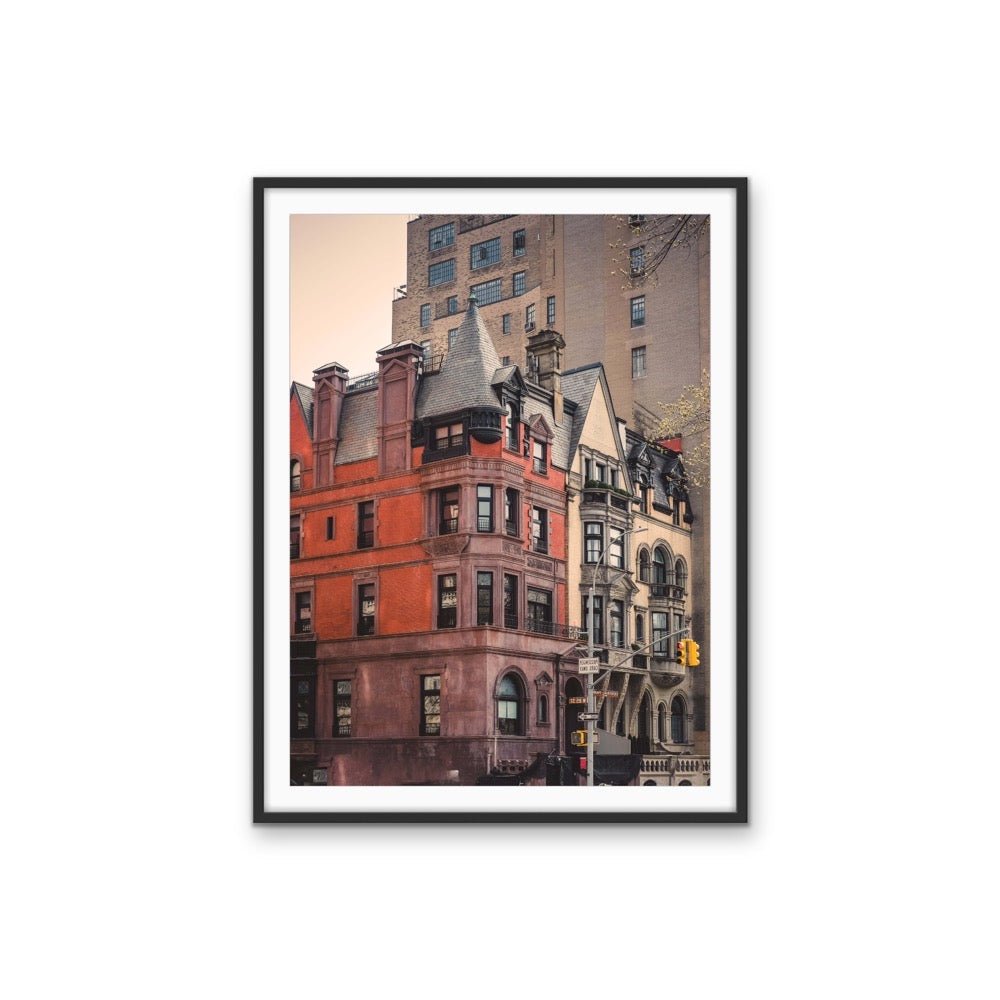 Old City Buildings - Vintage Orange Architecture Stretched Canvas or Wall Art Print - I Heart Wall Art - Poster Print, Canvas Print or Framed Art Print