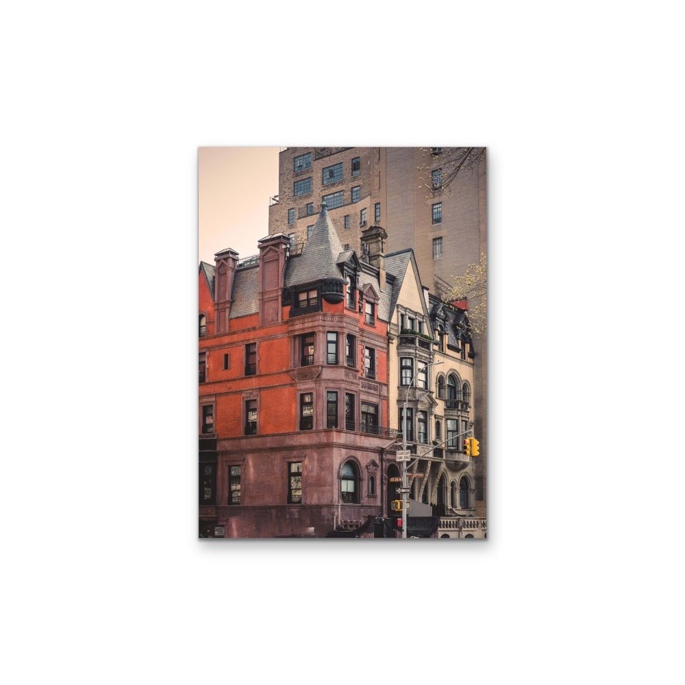 Old City Buildings - Vintage Orange Architecture Stretched Canvas or Wall Art Print - I Heart Wall Art - Poster Print, Canvas Print or Framed Art Print