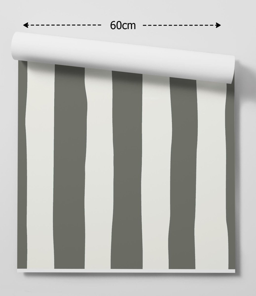 Olive Wavy Stripe Wallpaper - Quality Peel and Stick Adhesive Wallpaper - I Heart Wall Art - Poster Print, Canvas Print or Framed Art Print