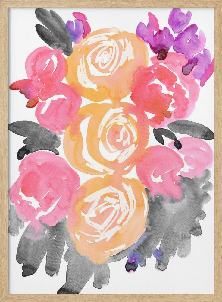 Olympe florals I - Stretched Canvas, Poster or Fine Art Print I Heart Wall Art
