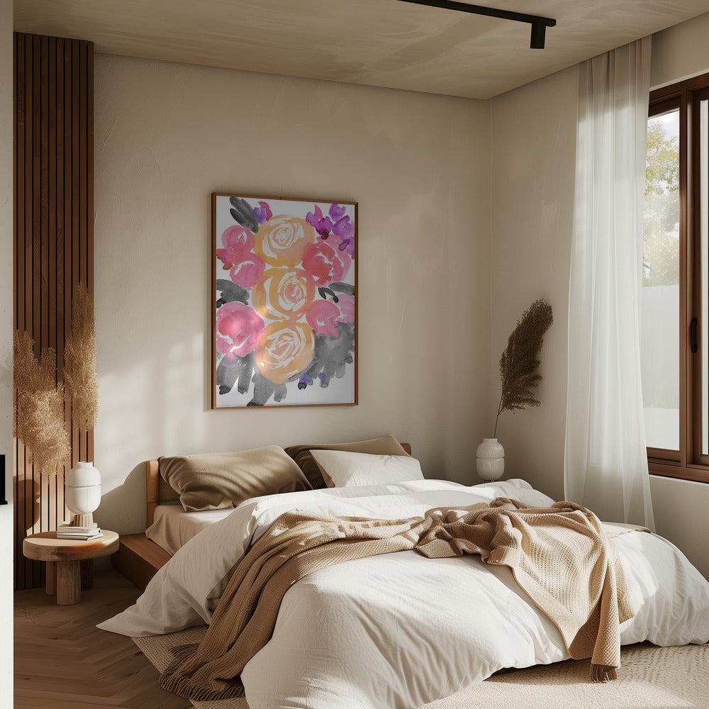 Olympe florals I - Stretched Canvas, Poster or Fine Art Print I Heart Wall Art