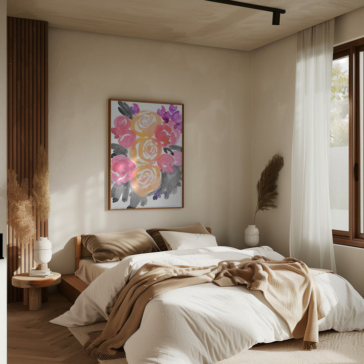 Olympe florals I - Stretched Canvas, Poster or Fine Art Print I Heart Wall Art