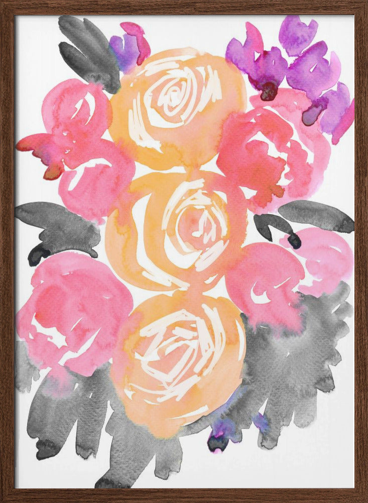 Olympe florals I - Stretched Canvas, Poster or Fine Art Print I Heart Wall Art