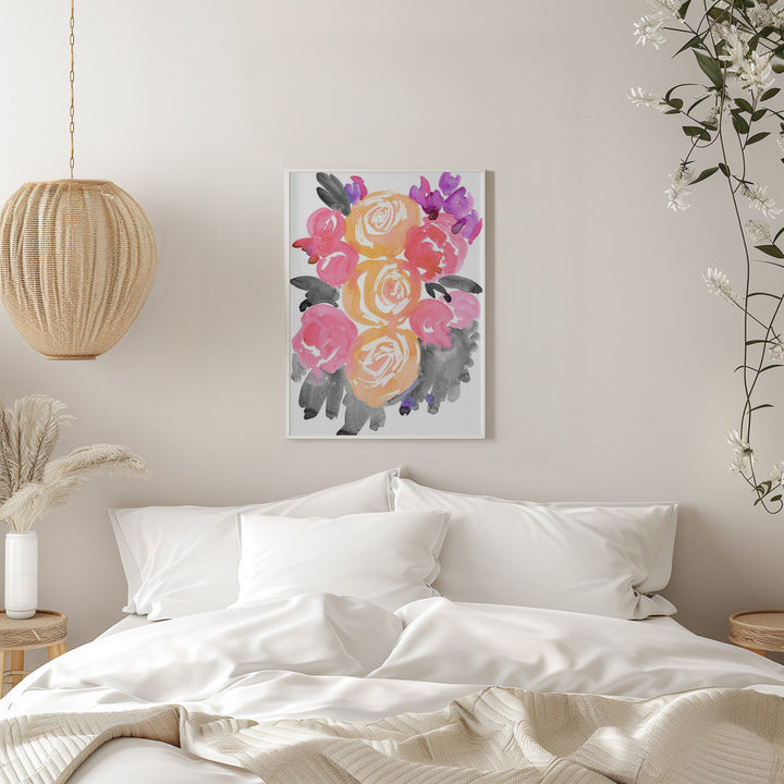 Olympe florals I - Stretched Canvas, Poster or Fine Art Print I Heart Wall Art