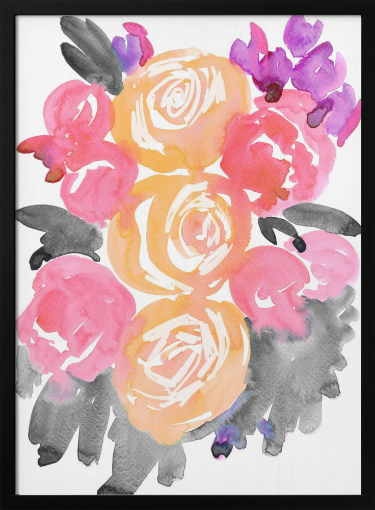 Olympe florals I - Stretched Canvas, Poster or Fine Art Print I Heart Wall Art