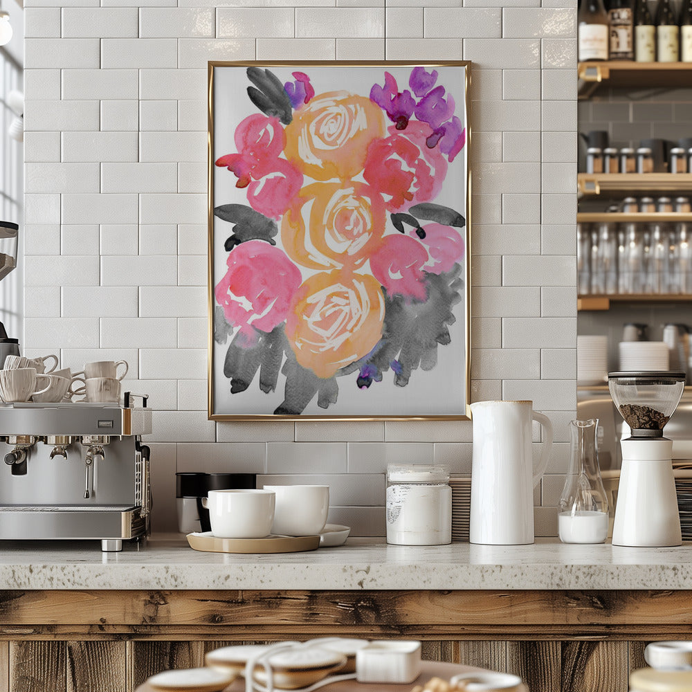 Olympe florals I - Stretched Canvas, Poster or Fine Art Print I Heart Wall Art