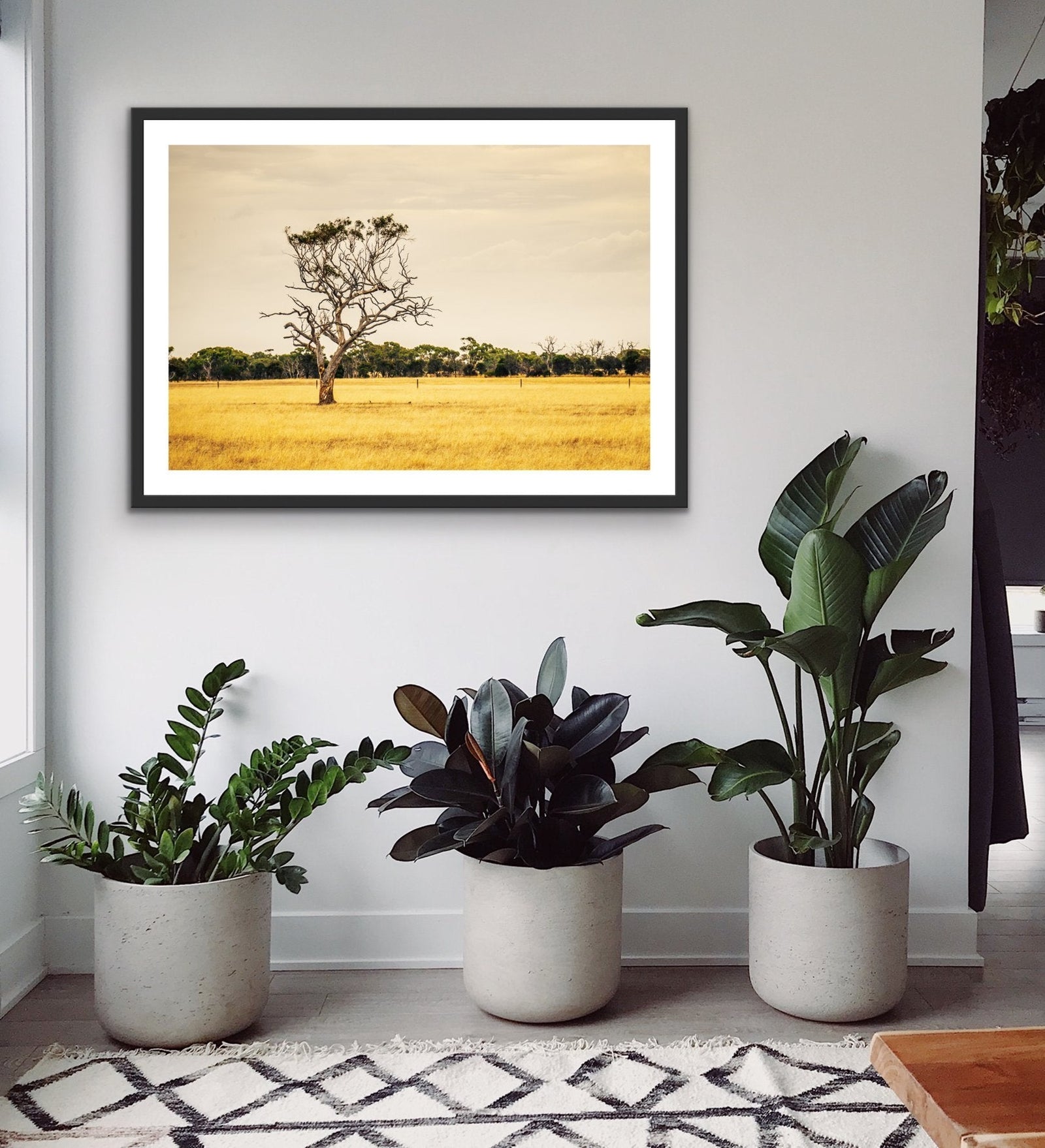On The Farm - Australian Countryside Bush Yellow Landscape Art Print - I Heart Wall Art