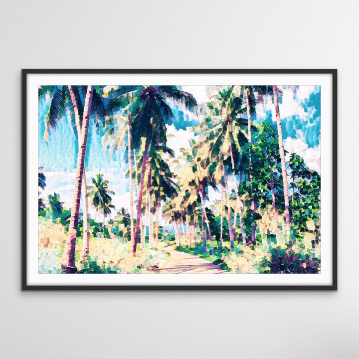 On The Island - Tropical Palm Tree Print Available On Canvas or Paper - I Heart Wall Art