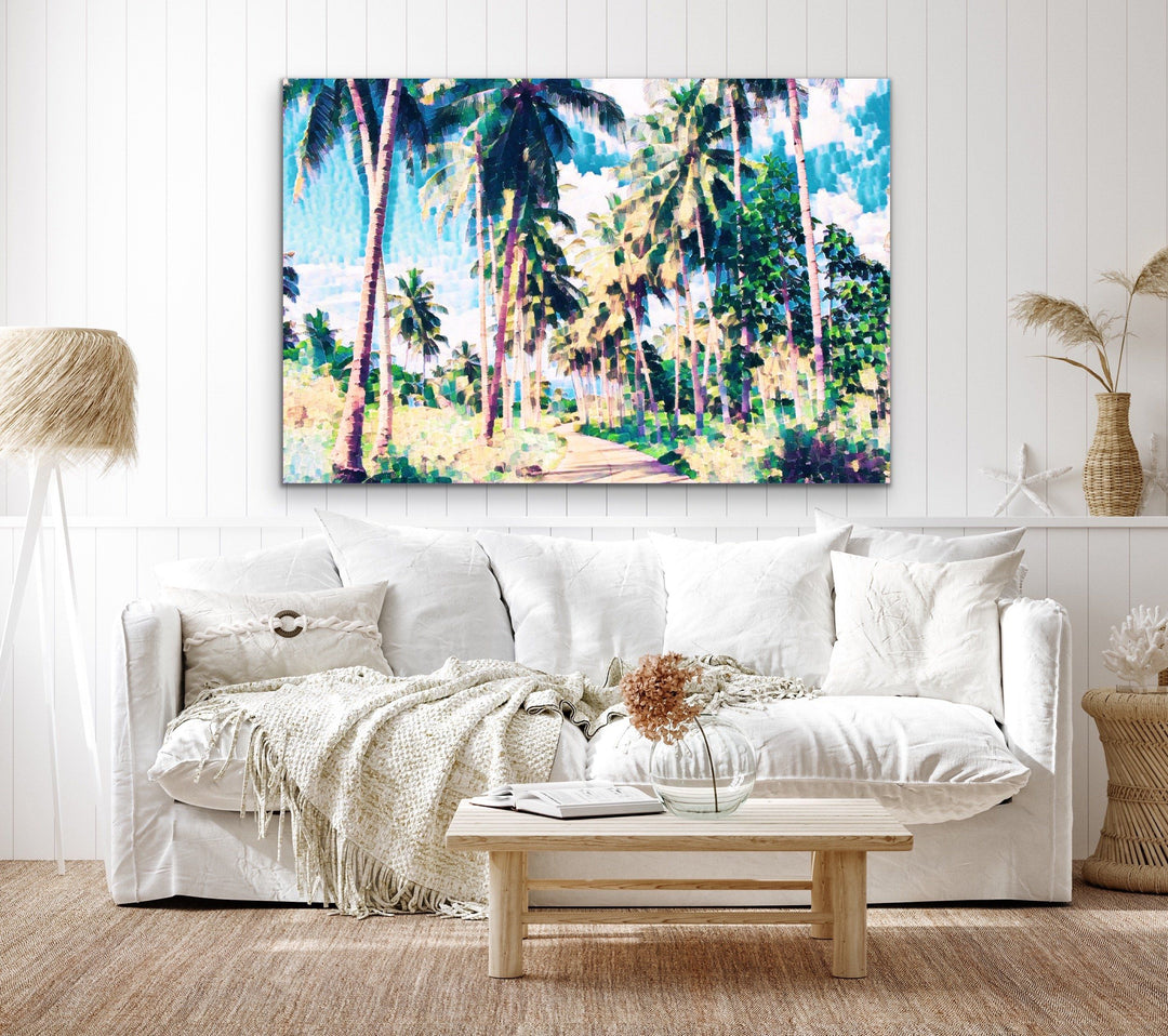On The Island - Tropical Palm Tree Print Available On Canvas or Paper - I Heart Wall Art