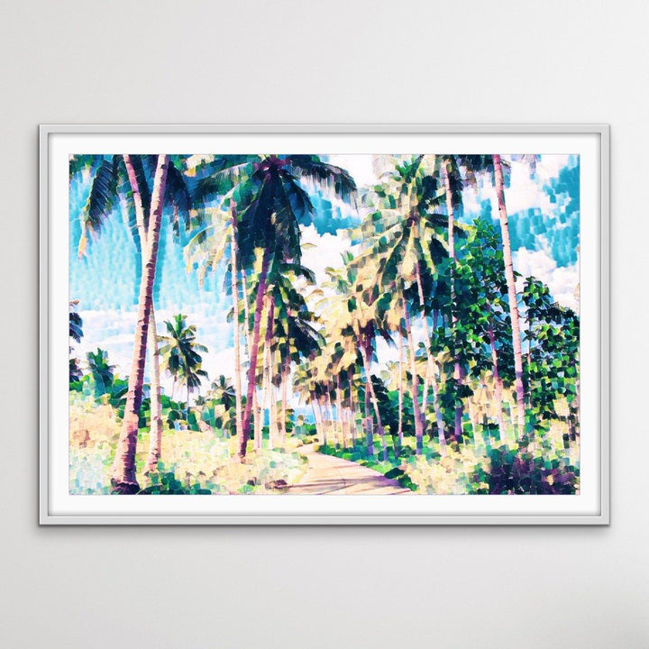 On The Island - Tropical Palm Tree Print Available On Canvas or Paper - I Heart Wall Art
