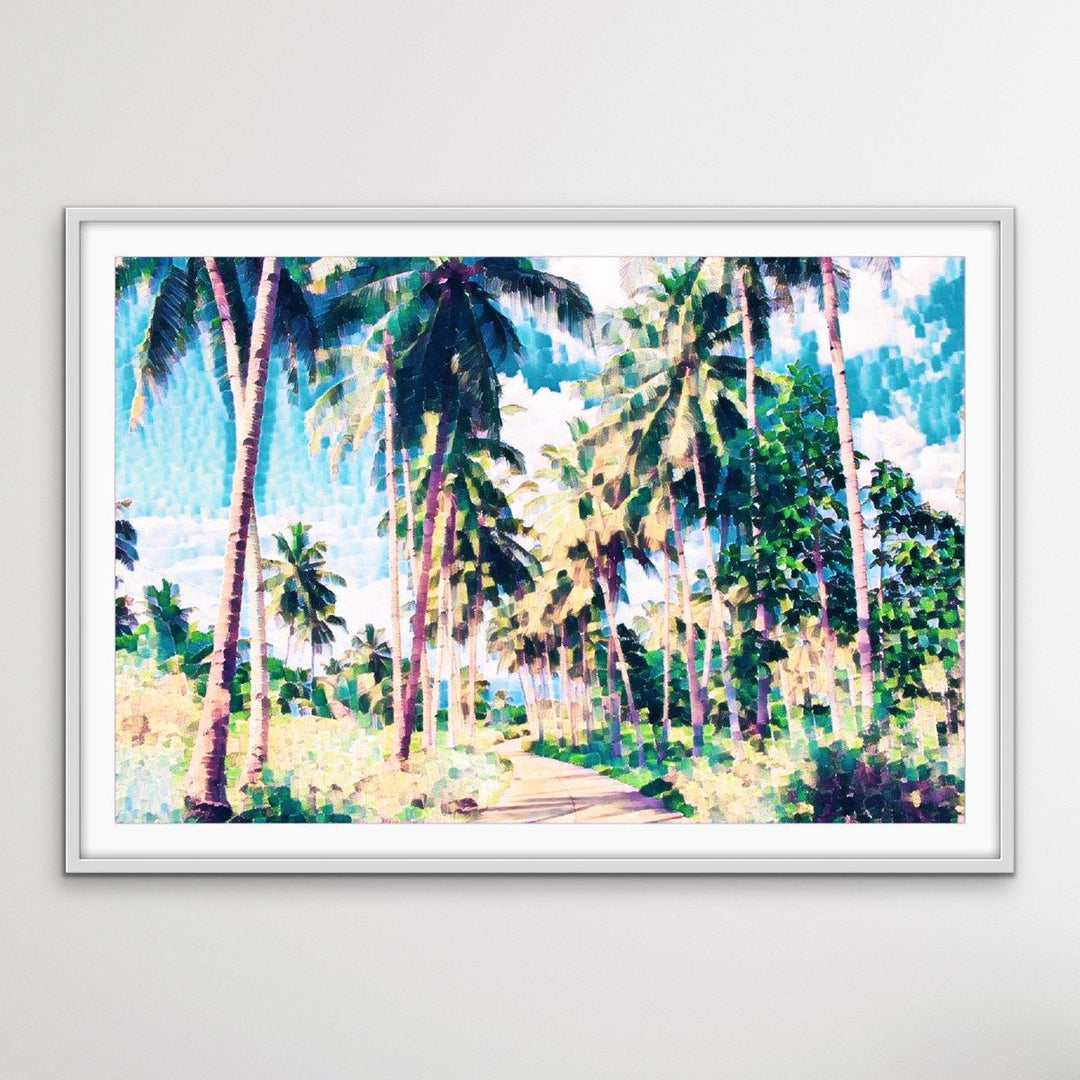 On The Island - Tropical Palm Tree Print Available On Canvas or Paper - I Heart Wall Art