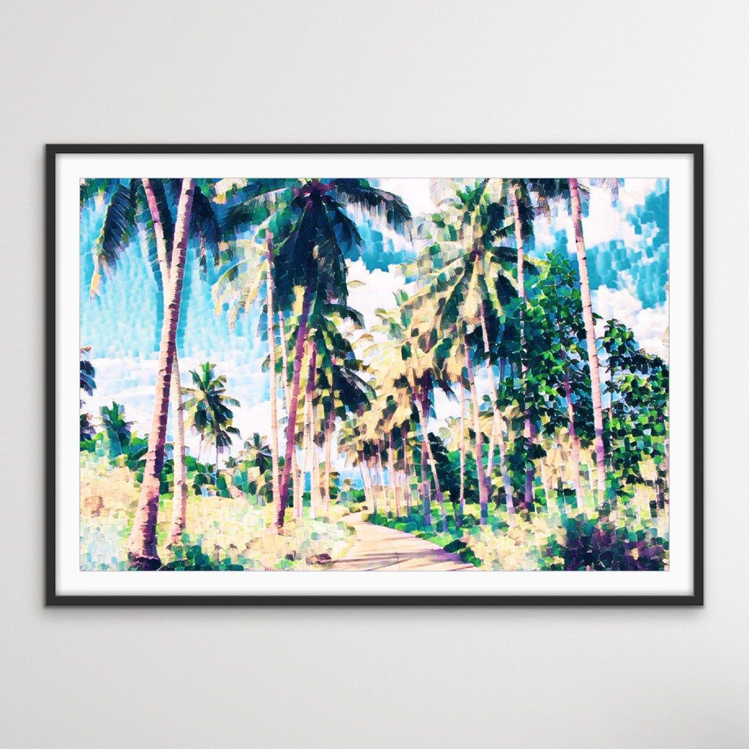 On The Island - Tropical Palm Tree Print Available On Canvas or Paper - I Heart Wall Art