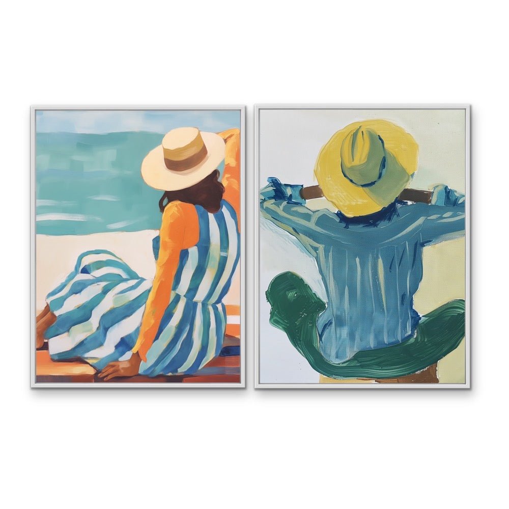 On The Isles - Two Piece Coastal Painted Print Set - I Heart Wall Art - Poster Print, Canvas Print or Framed Art Print