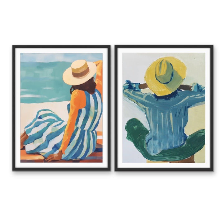 On The Isles - Two Piece Coastal Painted Print Set - I Heart Wall Art - Poster Print, Canvas Print or Framed Art Print