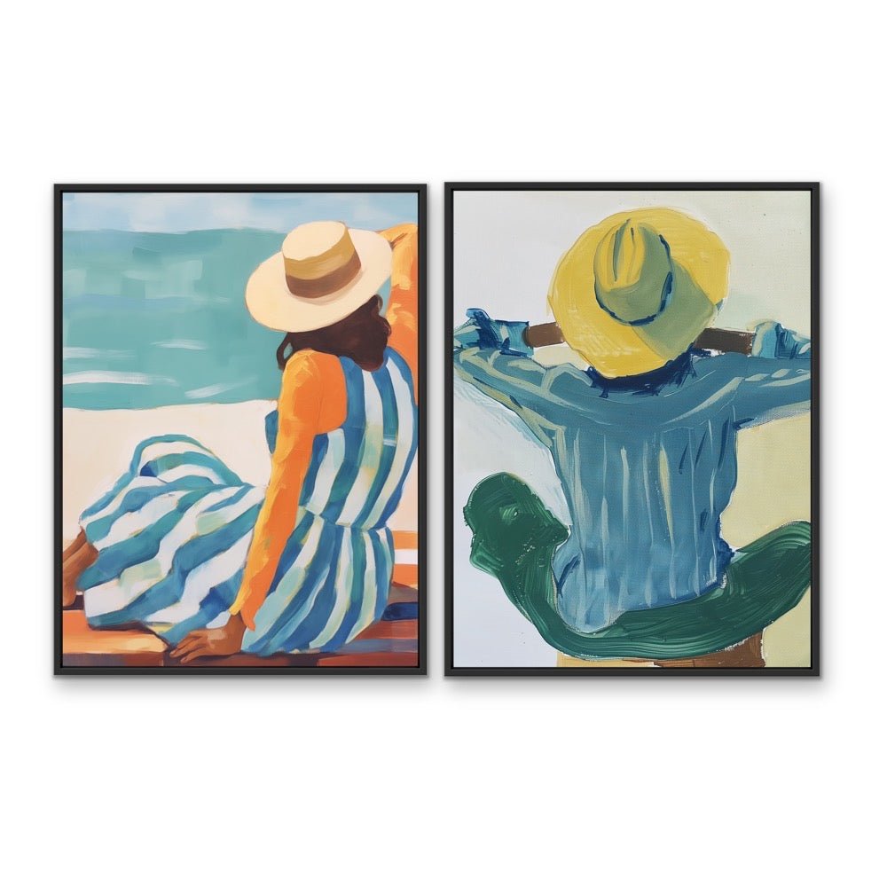 On The Isles - Two Piece Coastal Painted Print Set - I Heart Wall Art - Poster Print, Canvas Print or Framed Art Print