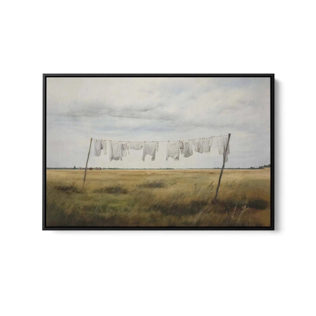On The Line - Clothesline Laundry Wall Art Print - I Heart Wall Art - Poster Print, Canvas Print or Framed Art Print