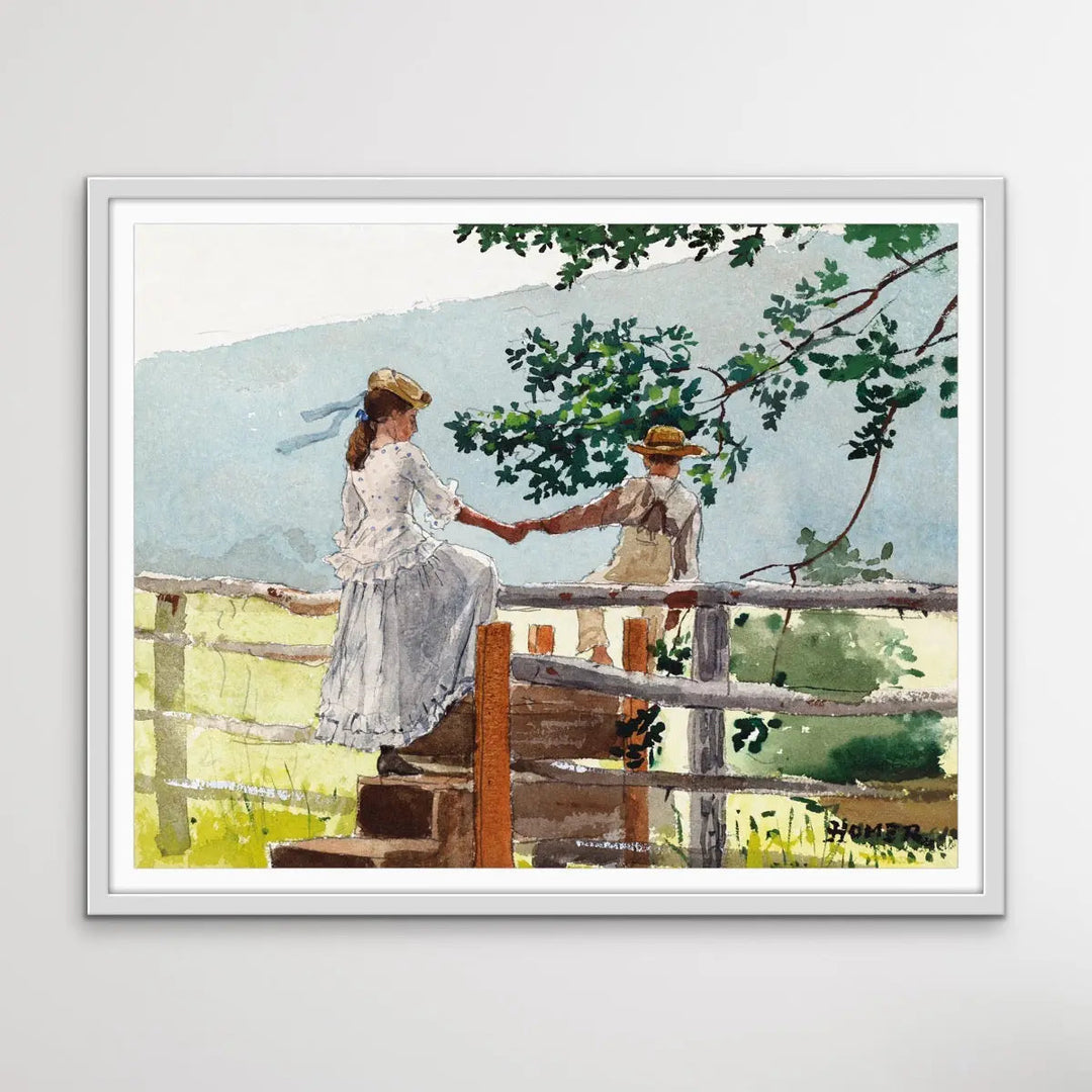 On The Stile by Winslow Homer - Print Of Original Painting I Heart Wall Art Australia 