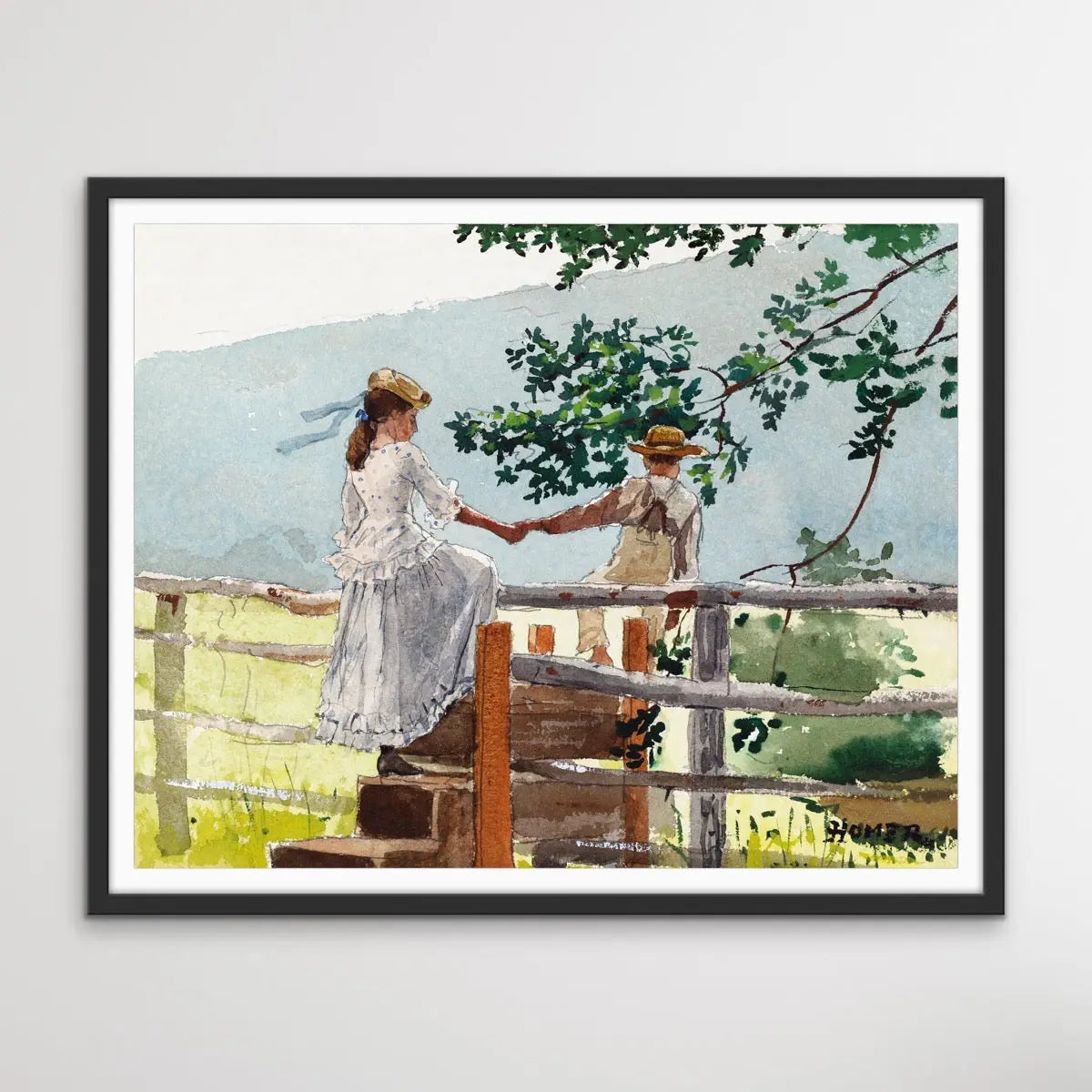 On The Stile by Winslow Homer - Print Of Original Painting I Heart Wall Art Australia 