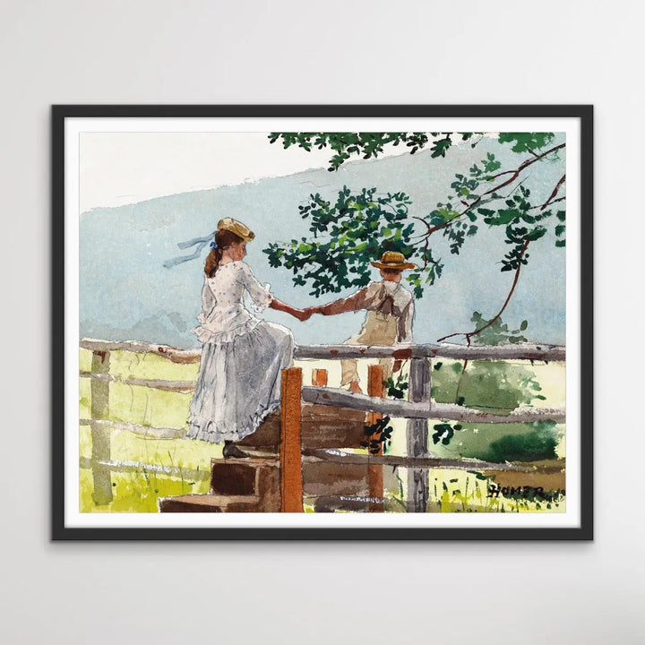 On The Stile by Winslow Homer - Print Of Original Painting I Heart Wall Art Australia 