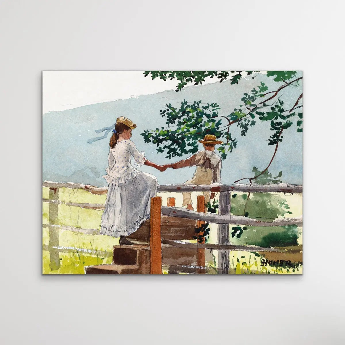 On The Stile by Winslow Homer - Print Of Original Painting I Heart Wall Art Australia 