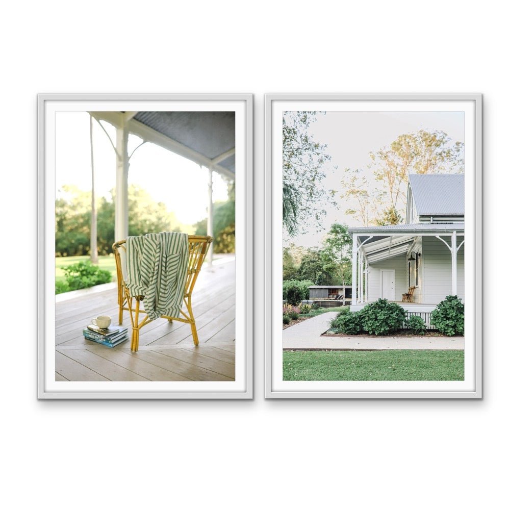 On The Verandah - Two Piece Australian Landscape Photographic Print Set by Edwina Cameron - I Heart Wall Art - Poster Print, Canvas Print or Framed Art Print